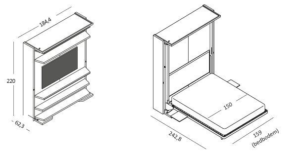 Opklapbed LGM TV BedHabits 1